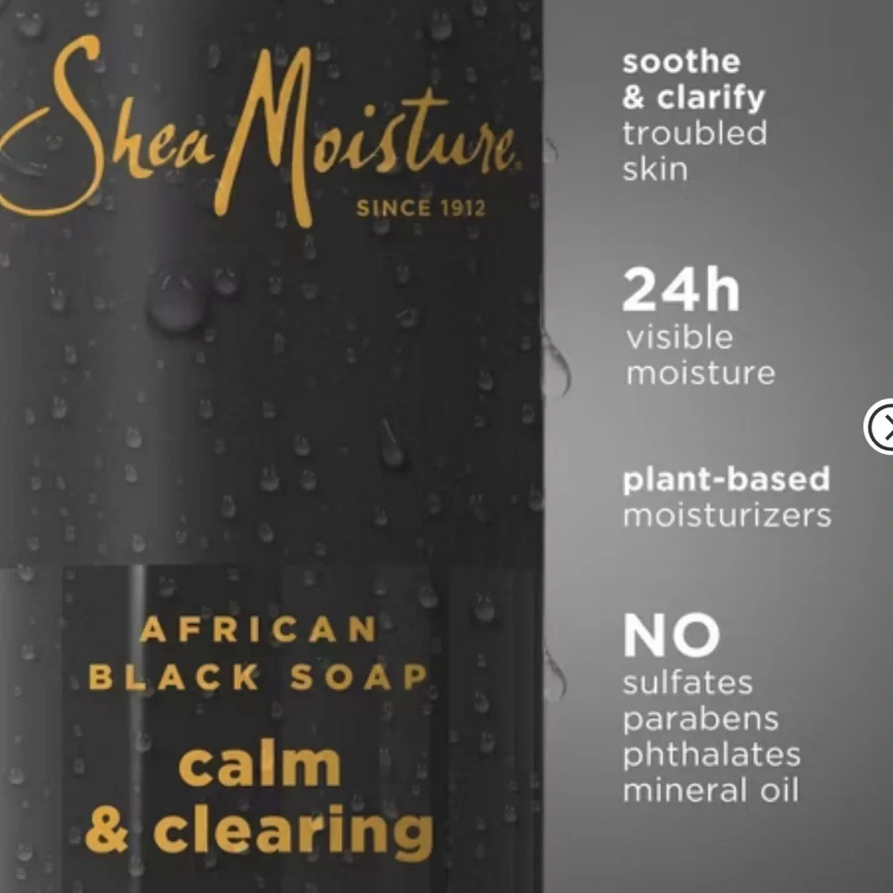 SHEA MOISTURE Body Wash Calm & Clearing African Black Soap 3oz NIP